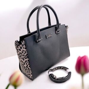 Kate Spade New York GROVE STREET LEOPARD LANA SATCHEL w/ COA